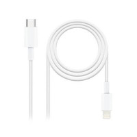 Cable USB 2.0 Tipo-C Lightning Nanocable 10.10.0601 USB Tipo-C Macho - Lightning Macho 1m branco