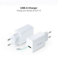 Nanocable Cargador 1 x USB 5V-2.1A Blanco