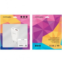 Nanocable Cargador USB-C/PD + USB-A/QC 20W Blanco
