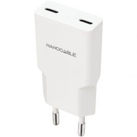 Nanocable Cargador 2xUSB-C/PD 20W  Blanco