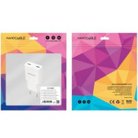 Nanocable Cargador 2xUSB-C/PD 20W  Blanco