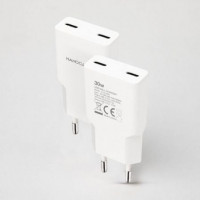 Nanocable Cargador 2xUSB-C/PD 30W  Blanco