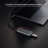 Nanocable Hub USB-C 3xUSB3.0+USB-C+USB-C PD 15cm