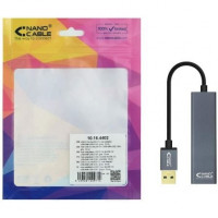 Nanocable Hub USB 3.0 4 x USB 3.0 10cm. Cinza 