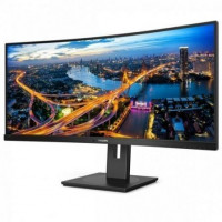Monitor Profesional Ultrapanorámico Curvo Philips 346B1C 34 3440 x 1440 Multimedia Preto
