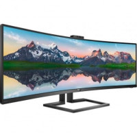 Monitor Profesional Ultrapanorámico Curvo Philips 499P9H 48.8 Dual QHD Webcam Multimedia Preto