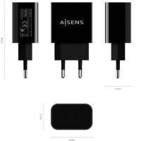 Aisens Cargador 20W USB-C PD3.0 1xUSB-C Negro