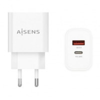 Aisens Cargador 20W USB-C PD3.0 USB-A QC3.0 Blanco