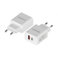 Aisens Cargador 20W USB-C PD3.0 USB-A QC3.0 Blanco