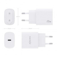 Aisens Cargador USB-C PD3.0 1xUSB-C 20W Blanco