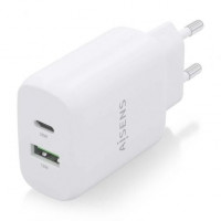Aisens Cargador USB-C PD3.0 USB-A QC3.0 25W Blanco