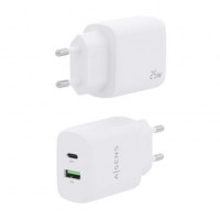 Aisens Cargador USB-C PD3.0 USB-A QC3.0 25W Blanco