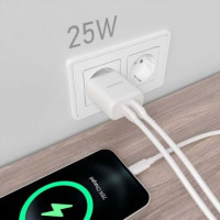 Aisens Cargador USB-C PD3.0 USB-A QC3.0 25W Blanco