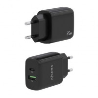 Aisens Cargador USB-C PD3.0 USB-A QC3.0 25W Negro