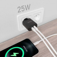Aisens Cargador USB-C PD3.0 USB-A QC3.0 25W Negro