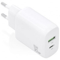 Aisens Cargador GaN 30W USB-C PD3.0 QC4.0 USB-A