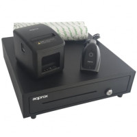 Pack para TPV Approx appPOSPACK4180USB-2D/ Cajón Portamonedas + Impresora Térmica de Tickets + Lector de Códigos + Rollos Térmicos