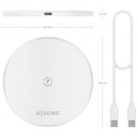 Aisens Cargador Inalámbrico USBC 15W Móvil Blanco