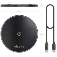 Aisens Cargador Inalámbrico USBC 15W Móvil Negro