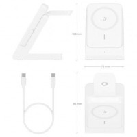 Aisens Cargador Inalámbrico USBC 15W 4 en 1 Blanco