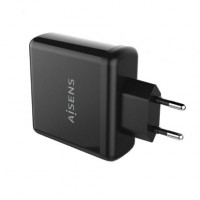 CARGADOR USB-C PD3.0 + USB-C QC3.0 AISENS preto 