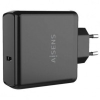 CARGADOR USB-C PD3.0 + USB-C QC3.0 AISENS preto 
