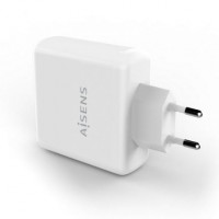 CARGADOR USB-C PD3.0 + USB-C QC3.0 AISENS BLANCO
