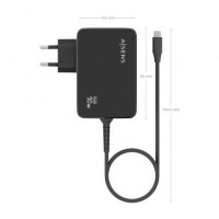 Cargador de Portátil GaN Aisens ASCH-1PD90WL034-BK/ 1xUSB Tipo-C + Cable 1.8m/ 90W/ Automático/ Voltaje 5-20V