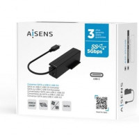 Adaptador para Discos Duros 2.5'/3.5' Aisens ASE-35C02B/ USB Tipo-C Macho - SATA/ con Alimentador