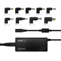 Cargador de Portátil Aisens ASLC-65WAUTO-BK 65W Automático 9 Conectores Voltaje 18.5-20V