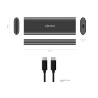 Caja Externa para Disco SSD M.2 SATANVMe Aisens ASM2-015GR USB 3.1 Sin tornillos