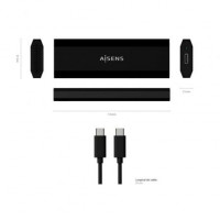 Caja Externa para Disco SSD M.2 SATA/NVMe Aisens ASM2-017B/ USB 3.1/ Sin tornillos