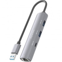 Aisens USB-A 3.0 Dock a RJ45 Hub 1xUSB-C 2xUSB-A
