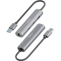 Aisens USB-A 3.0 Dock a RJ45 Hub 2xUSB-C 1xUSB-A