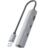 Aisens USB-A 3.0 Dock a RJ45 Hub 2xUSB-C 1xUSB-A