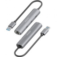 Aisens USB-A 3.0 Dock a RJ45 Hub 3xUSB-C 15cm