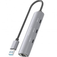 Aisens USB-A 3.0 Dock a RJ45 Hub 3xUSB-C 15cm