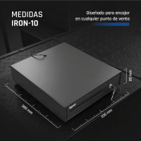 iggual Cajón Portamonedas IRON-10 38cm 4+6 negro