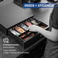iggual Cajón Portamonedas IRON-35 42cm 5+6 negro
