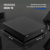 iggual Cajón Portamonedas IRON-15 37cm 4+8 negro