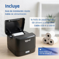 iggual Impresora térmica TP EASY 58 USB+RJ11 negra