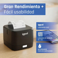 iggual Impresora térmica TP EASY 58 USB+RJ11 negra