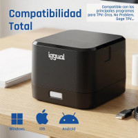iggual Impresora térmica TP EASY 58 USB+RJ11 negra