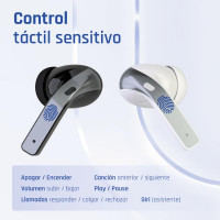 iggual Auriculares inalámbricos TWS Bluetooth blan