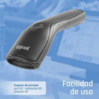 iggual Lector código barras 1D USB botón soporte