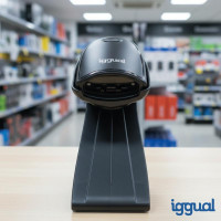iggual Lector código barras 1D USB botón soporte