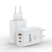 iggual Cargador triple USB-A + 2 x tipo C GaN 65W