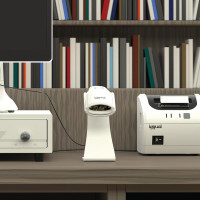 iggual Lector código barras 2D USB botón blanco