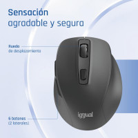 iggual Ratón inalámbrico ERGO-SILENT-6D 1600DPI