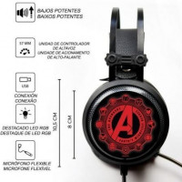 Auriculares Gaming con Micrófono Leotec Avengers 003 Marvel Jack 3.5